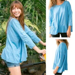 MERSEA PEPPY SLUB TEE IN CERULEAN - OS